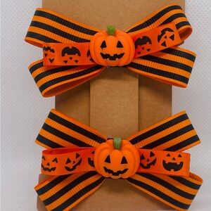 Halloween Pumpkin Hair Bows for Kids